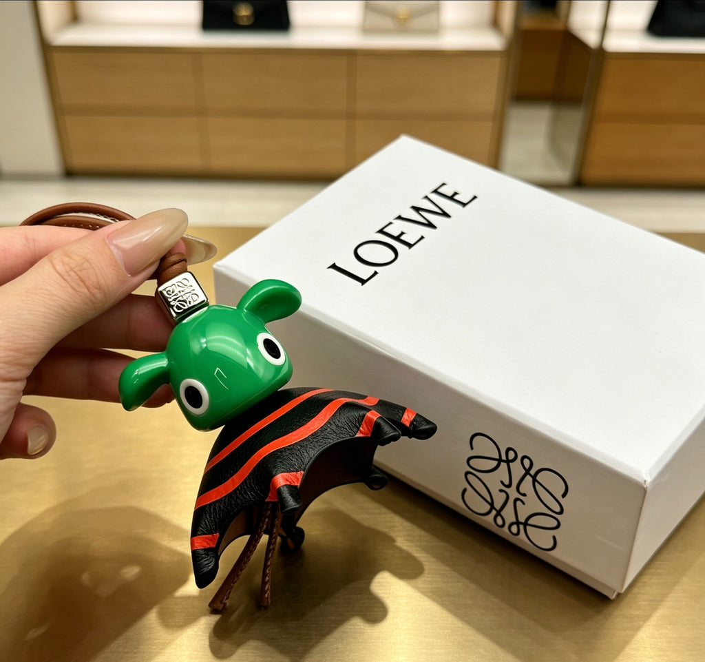 Loewe Green Head Red-Stripe Elephant Bag Charm - product image 2