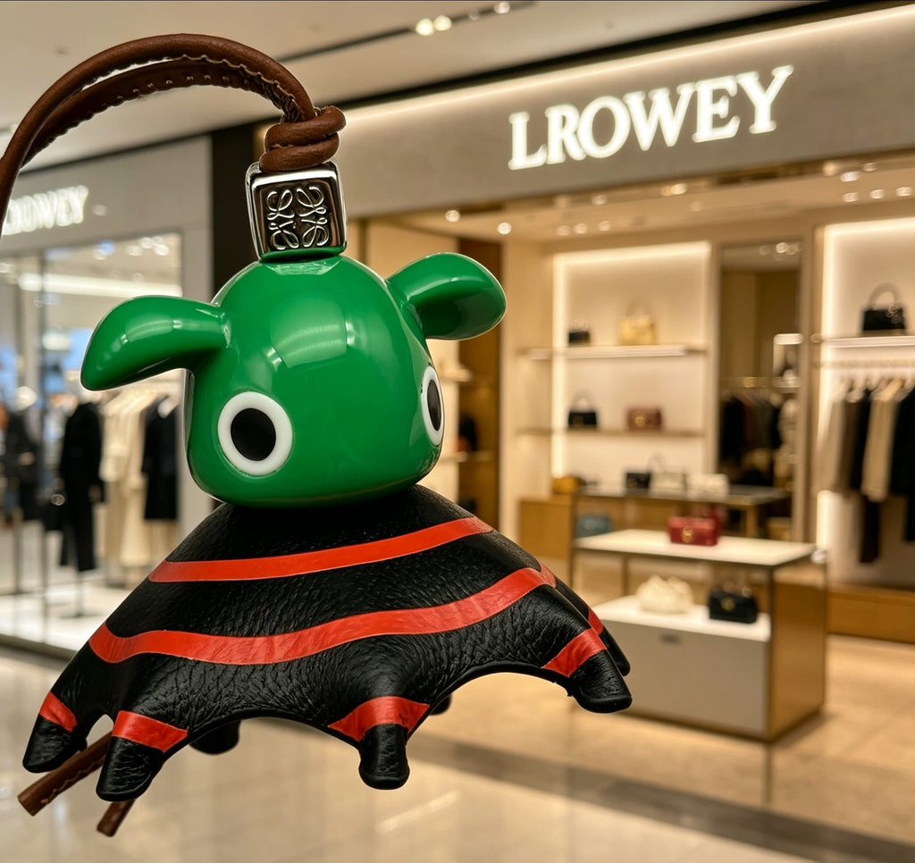 Loewe Green Head Red-Stripe Elephant Bag Charm - product image 3
