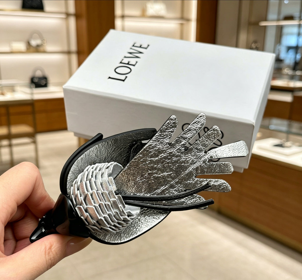 Loewe Black and Silver Magpie Bag Charm - product image 6