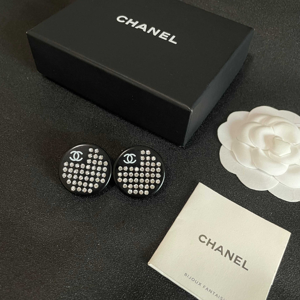 Chanel Interlocking C Crystal Accent Stud Earrings - album image 5