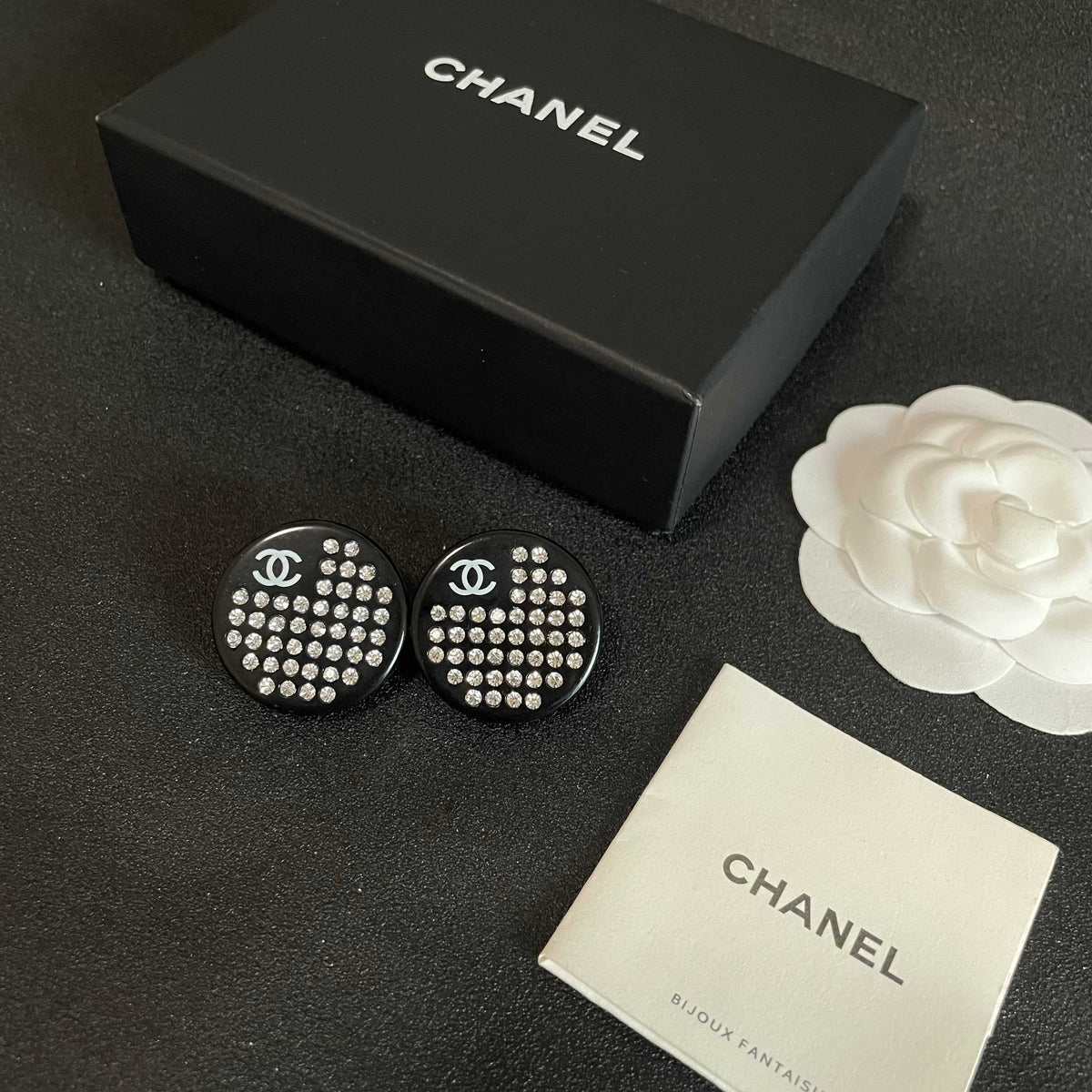 Chanel Interlocking C Crystal Accent Stud Earrings - album image 5