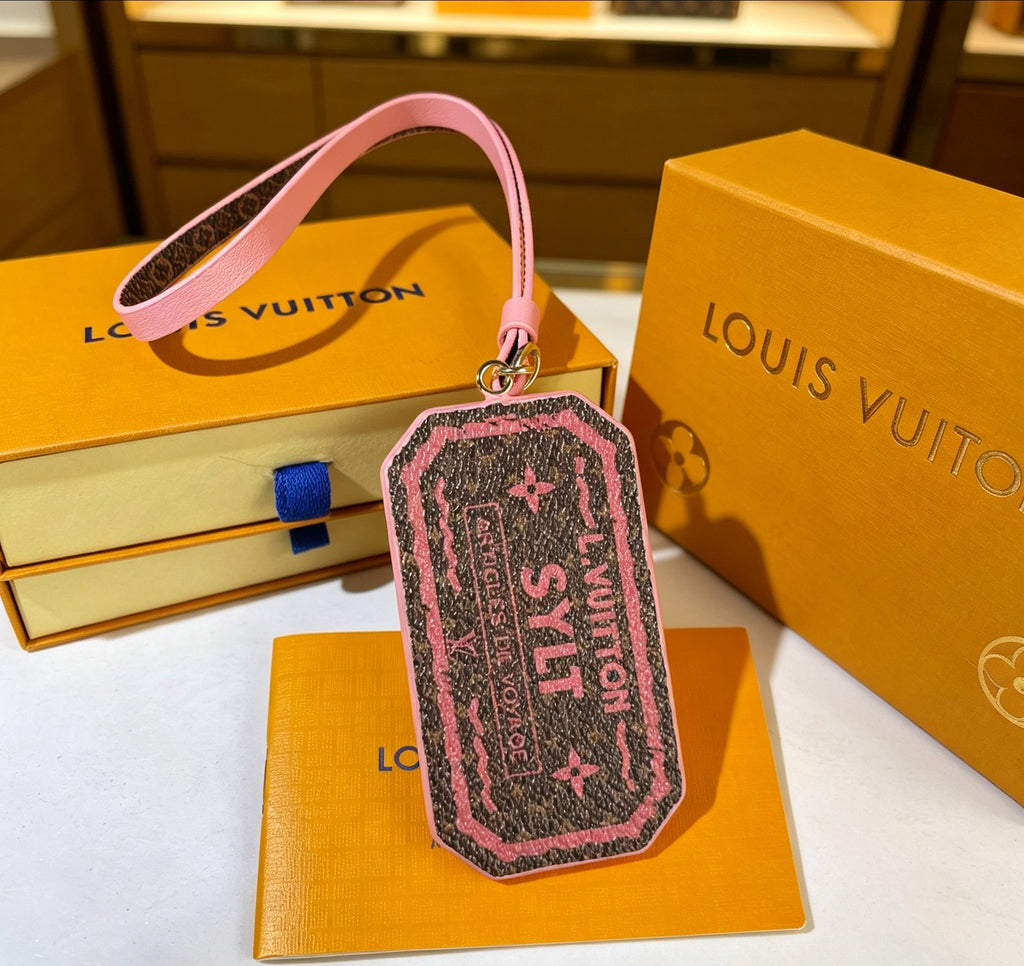 Louis Vuitton SYLT Pink Monogram Leather Luggage Tag - album image 3