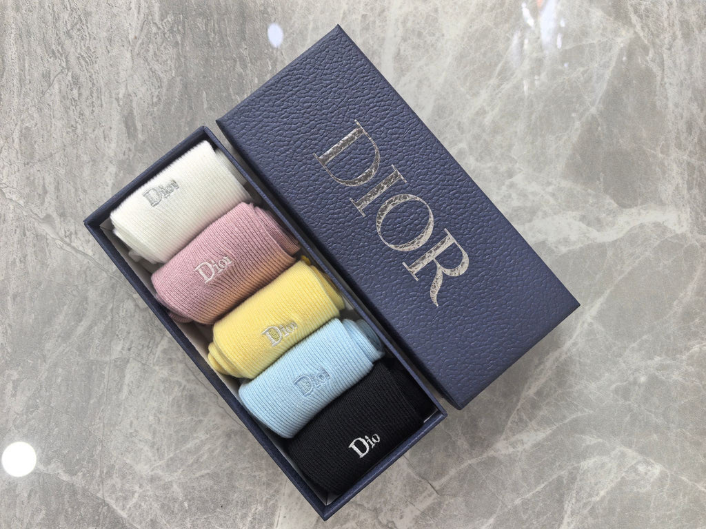 Dior pastel ribbed emblem crew socks - view 6