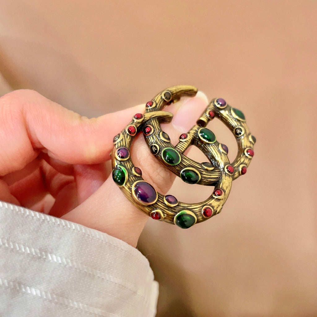 Gucci Gold-Tone Interlocking G Brooch - album image 3