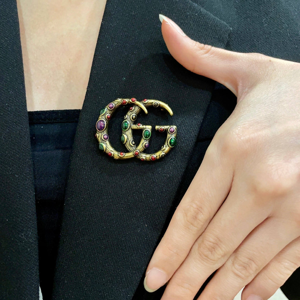 Gucci Gold-Tone Interlocking G Brooch - album image 1