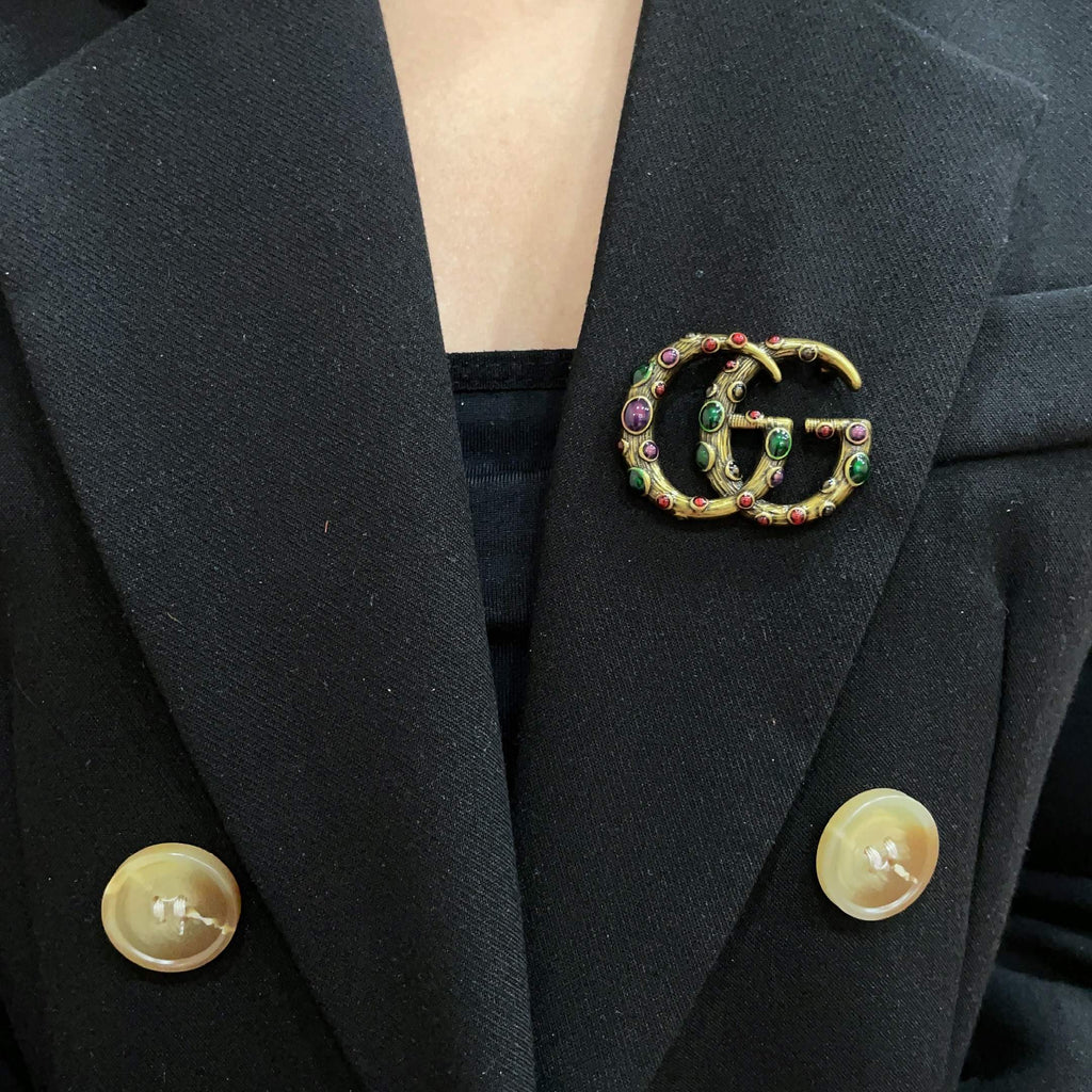 Gucci Gold-Tone Interlocking G Brooch - album image 2