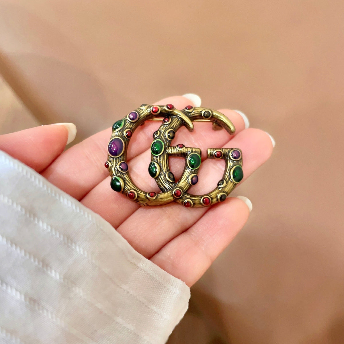 Gucci Gold-Tone Interlocking G Brooch - album image 4