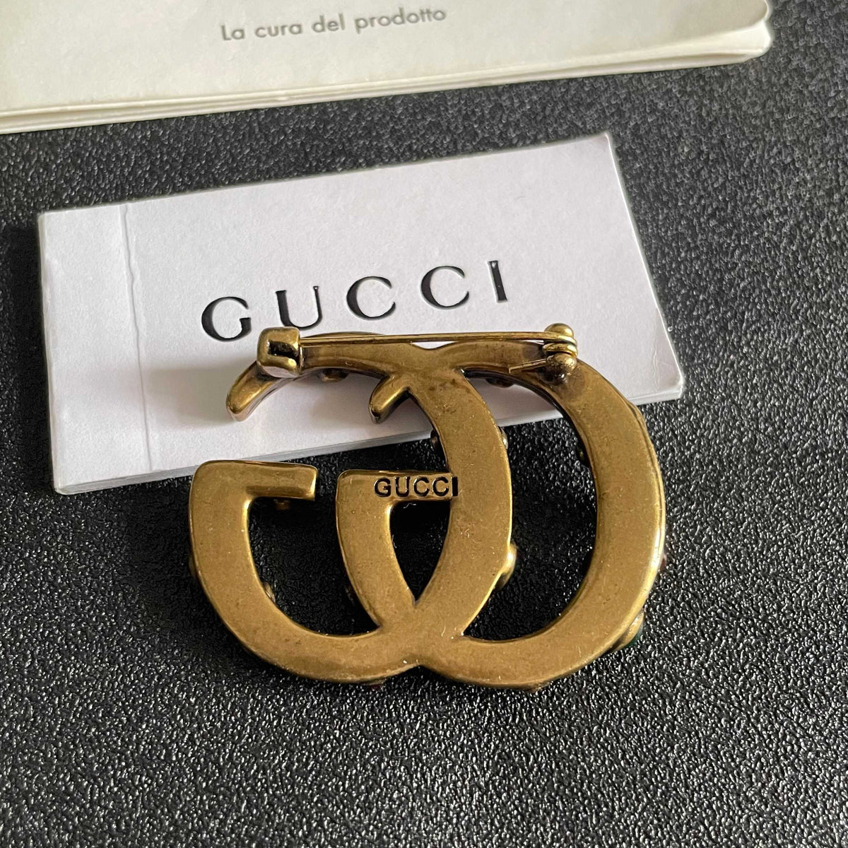 Gucci Gold-Tone Interlocking G Brooch - album image 7