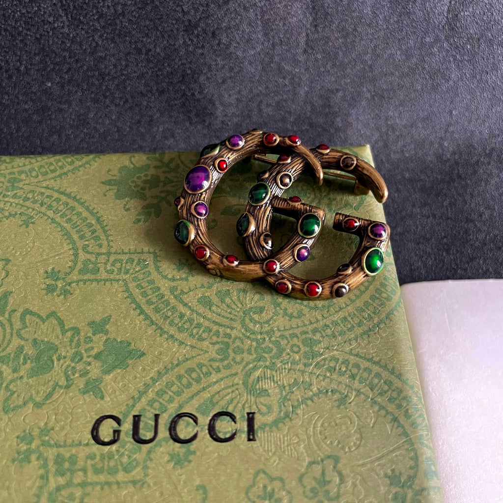 Gucci Gold-Tone Interlocking G Brooch - album image 9