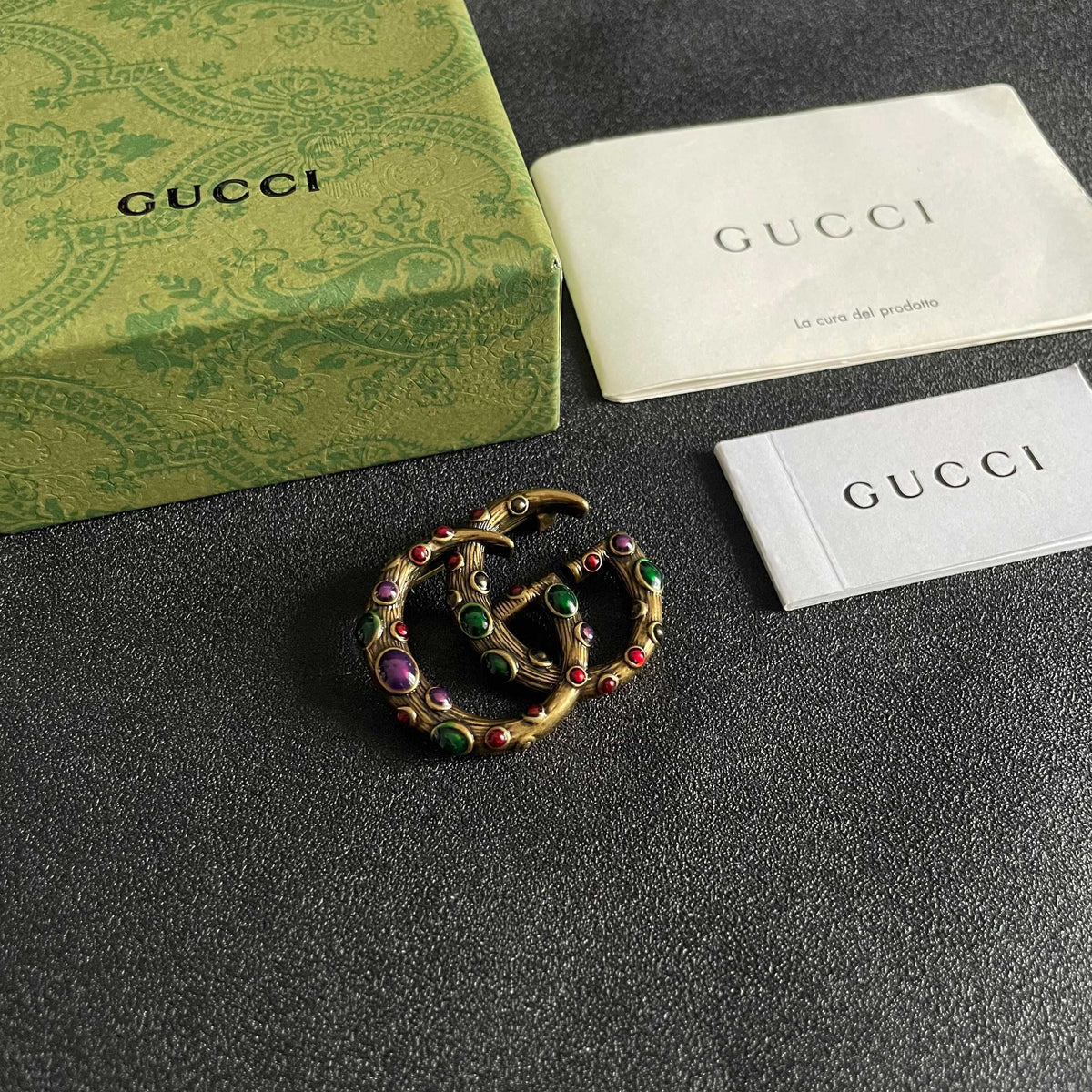 Gucci Gold-Tone Interlocking G Brooch - album image 6
