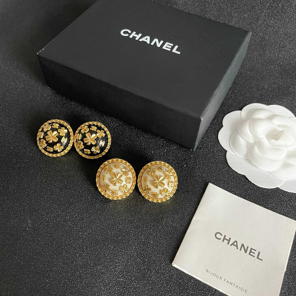 Chanel Interlocking C Camellia Stud Earrings - album image 5