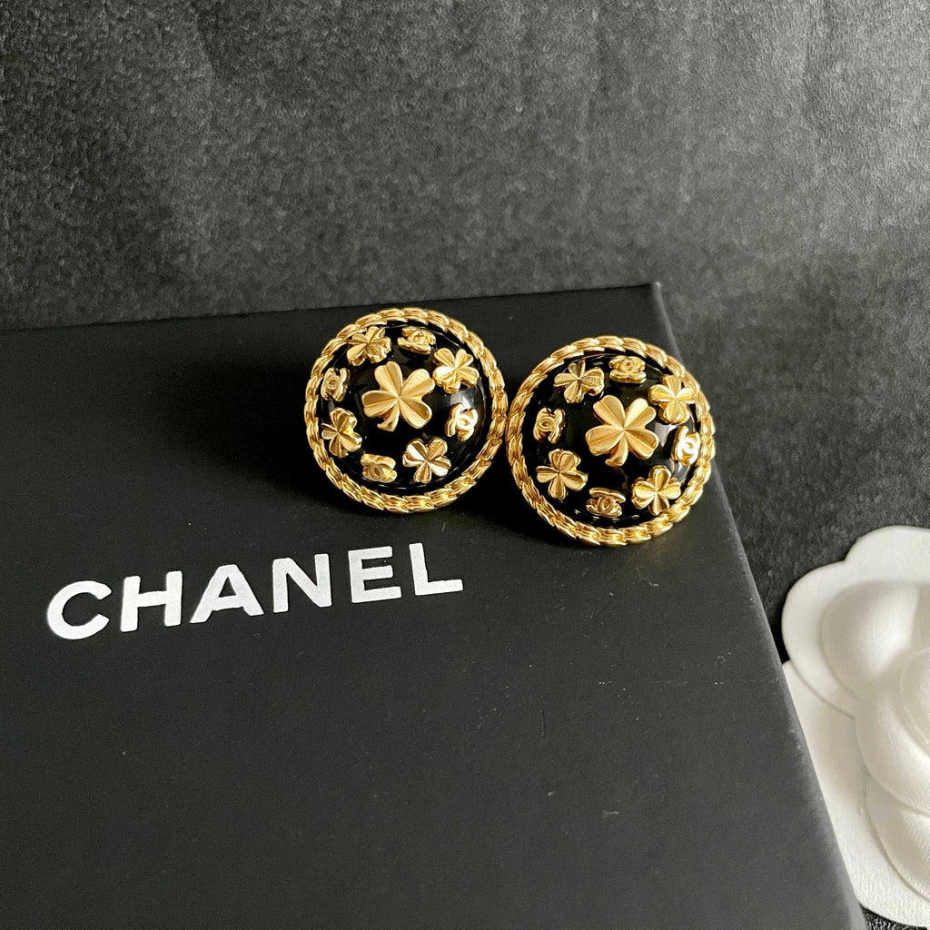 Chanel Interlocking C Camellia Stud Earrings - album image 9