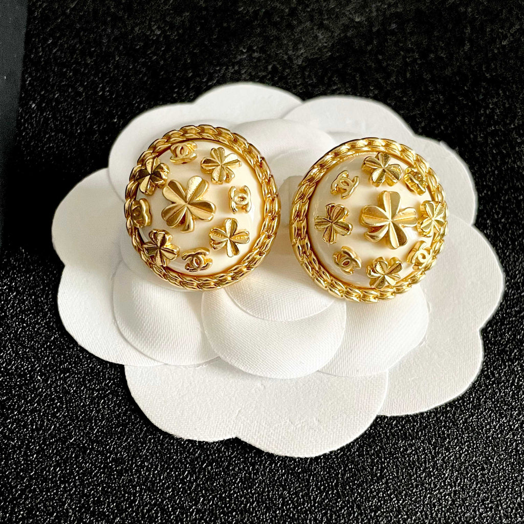 Chanel Interlocking C Camellia Stud Earrings - album image 8