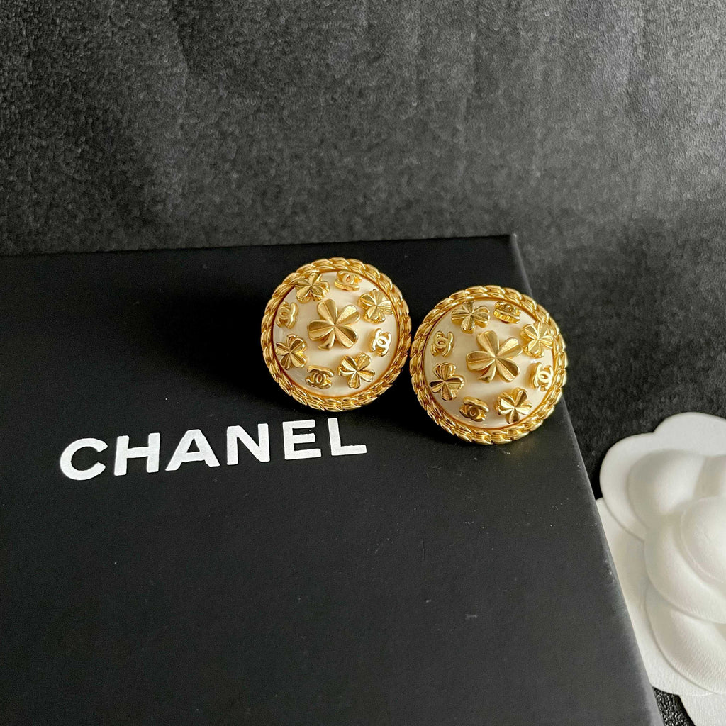 Chanel Interlocking C Camellia Stud Earrings - album image 9