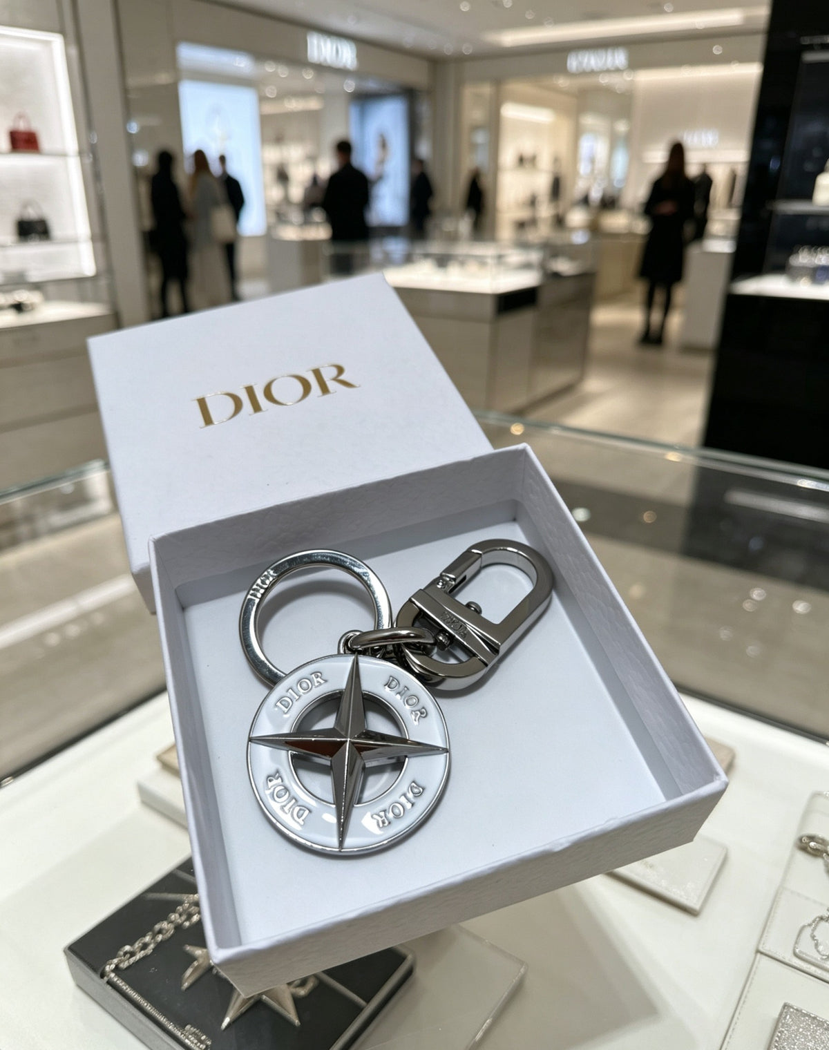 Dior White Compass Keychain - product image 4