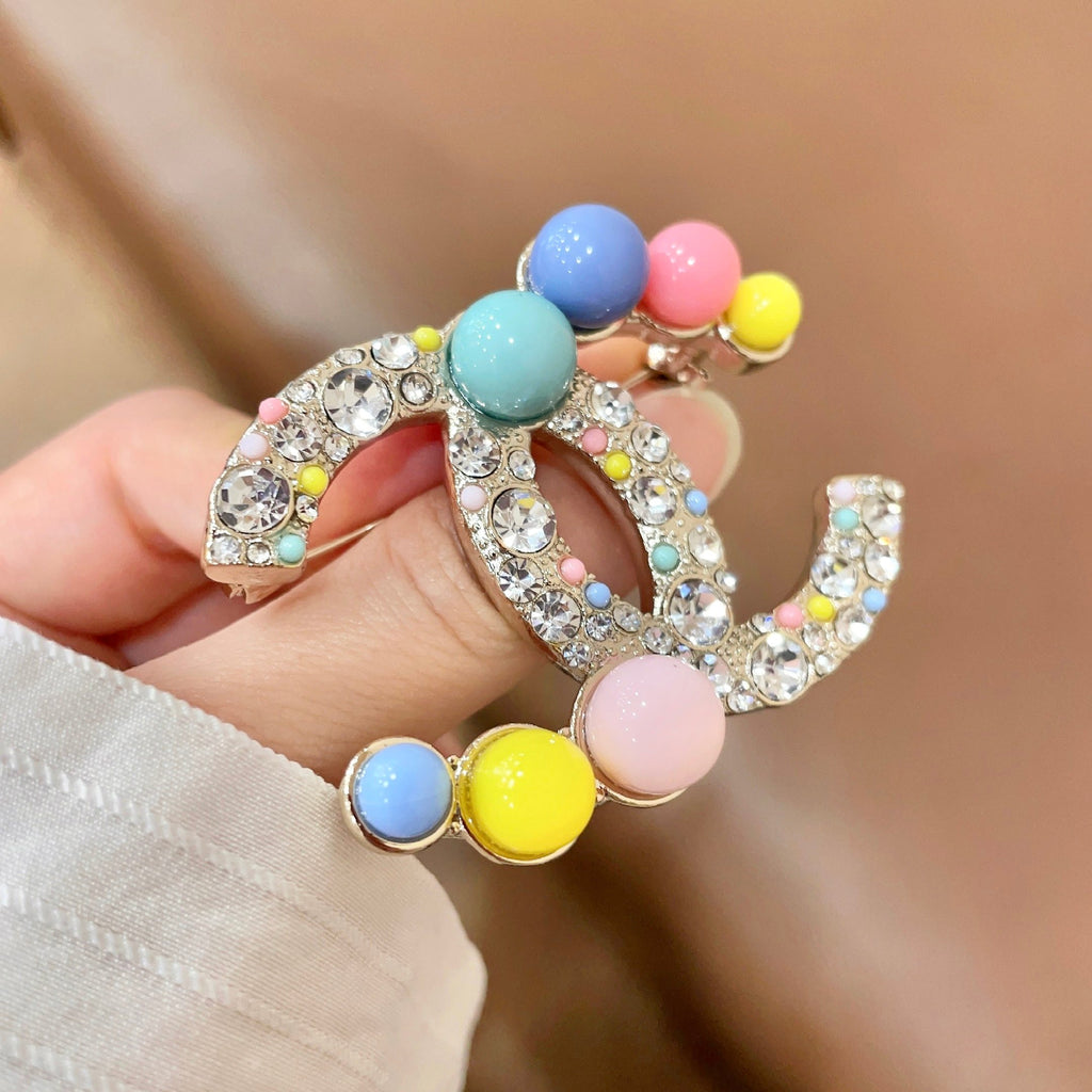 Chanel Multicolor Bead CC Brooch - album image 3