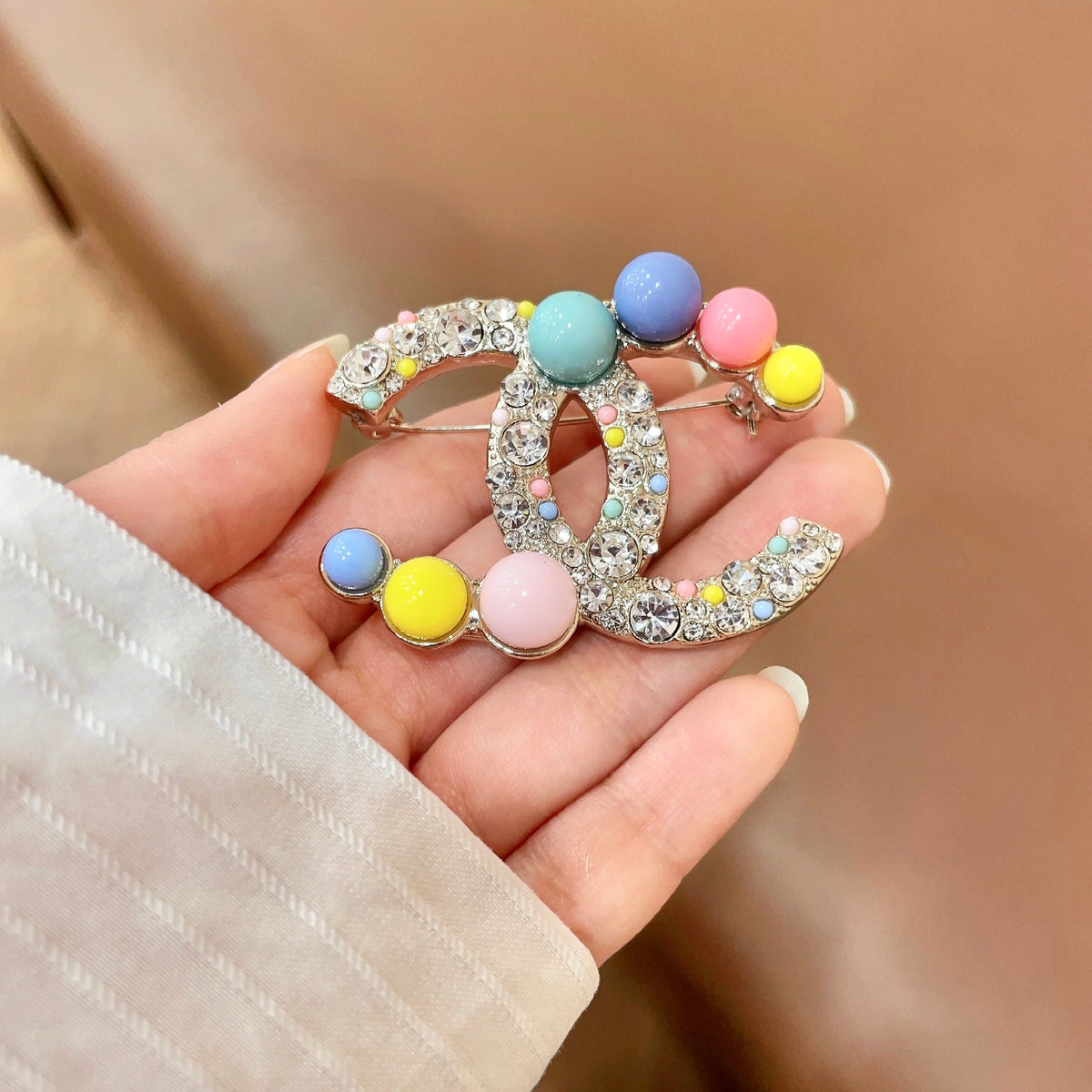 Chanel Multicolor Bead CC Brooch - album image 4