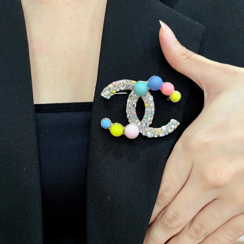 Chanel Multicolor Bead CC Brooch - album image 1