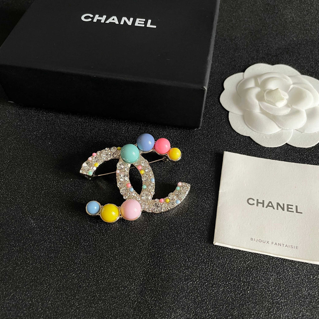 Chanel Multicolor Bead CC Brooch - album image 5