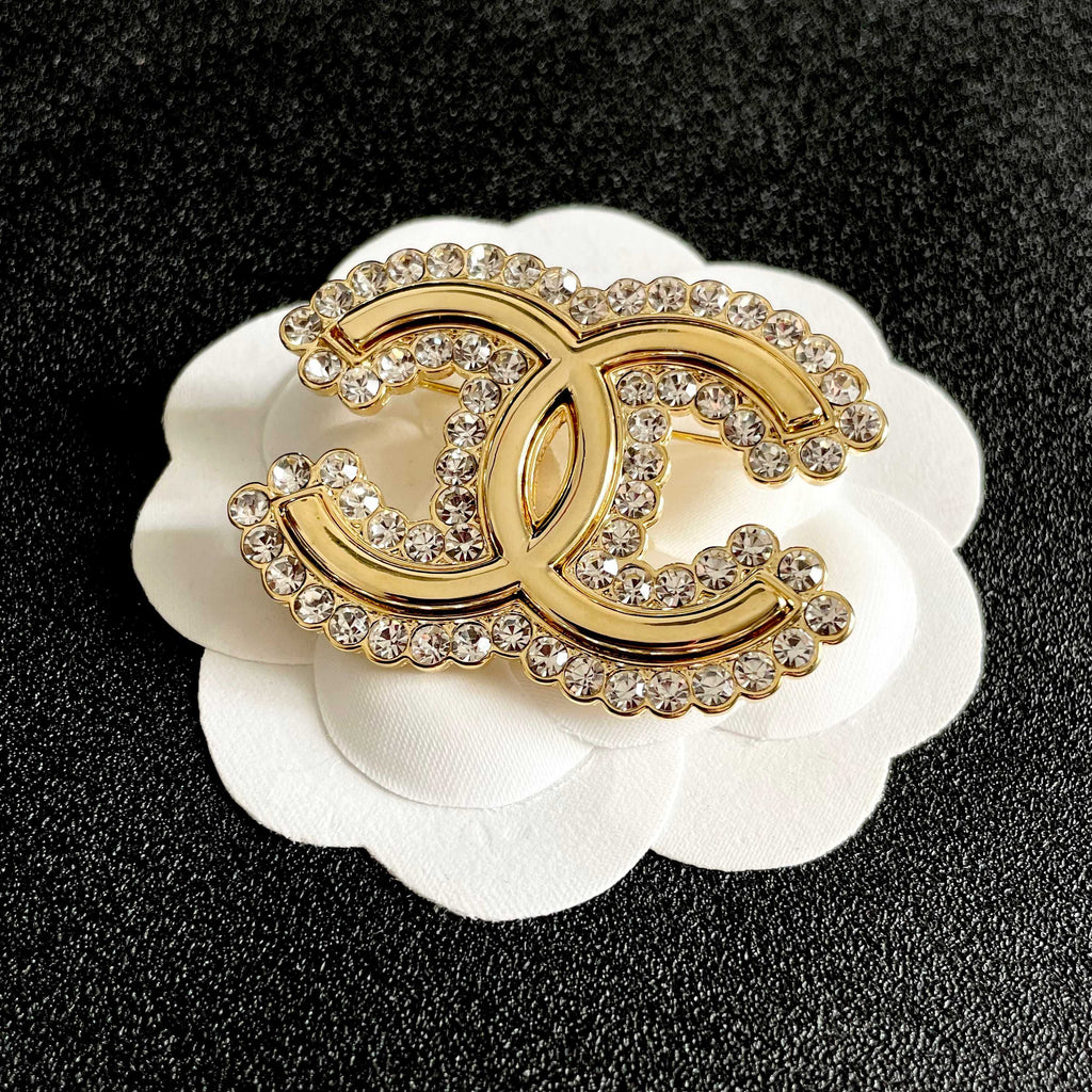 Chanel Gold-Tone Pearl CC Brooch - album image 8