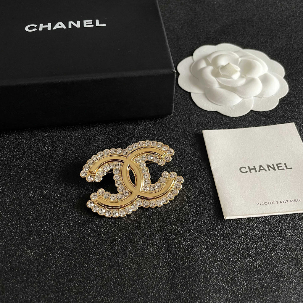 Chanel Gold-Tone Pearl CC Brooch - album image 6