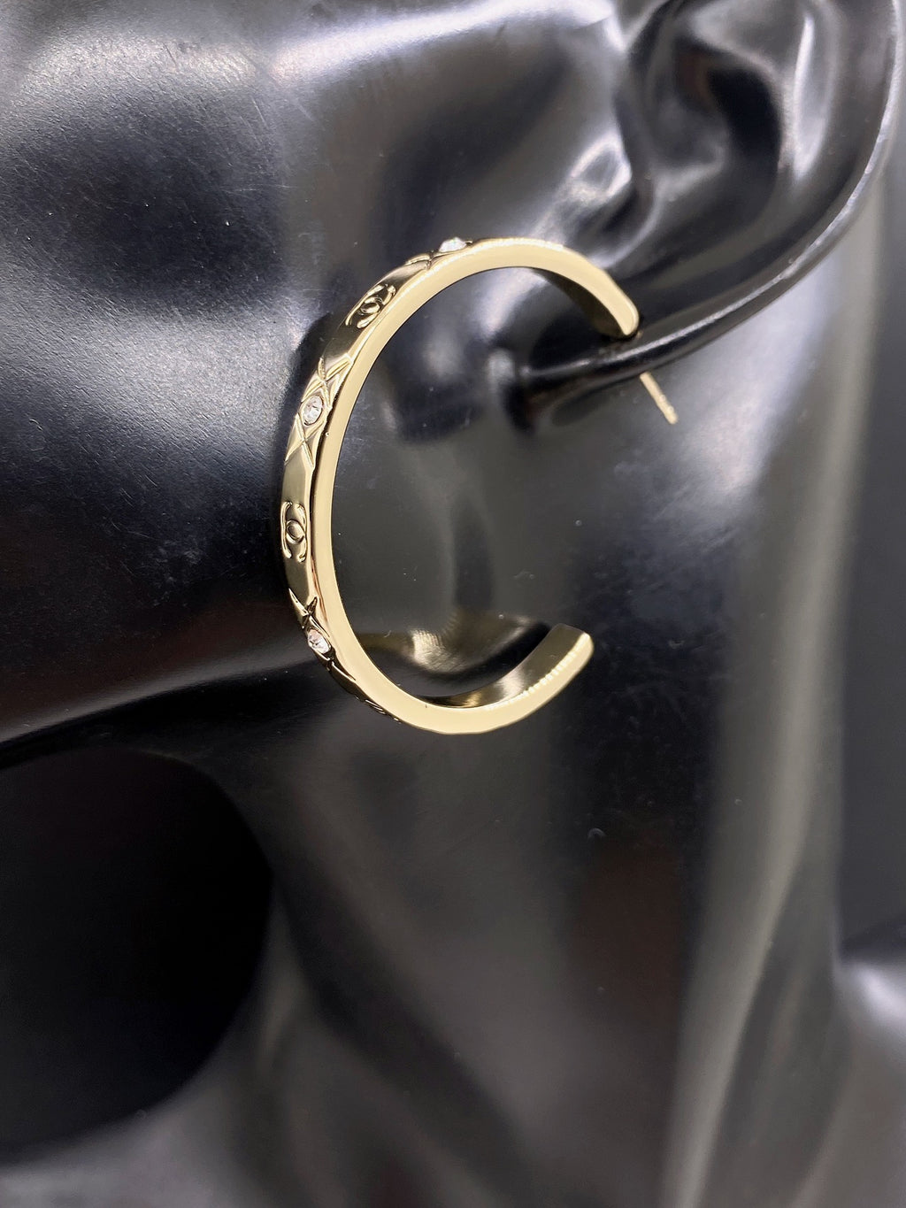 Chanel Gold-Tone Hoop Earrings - album image 2