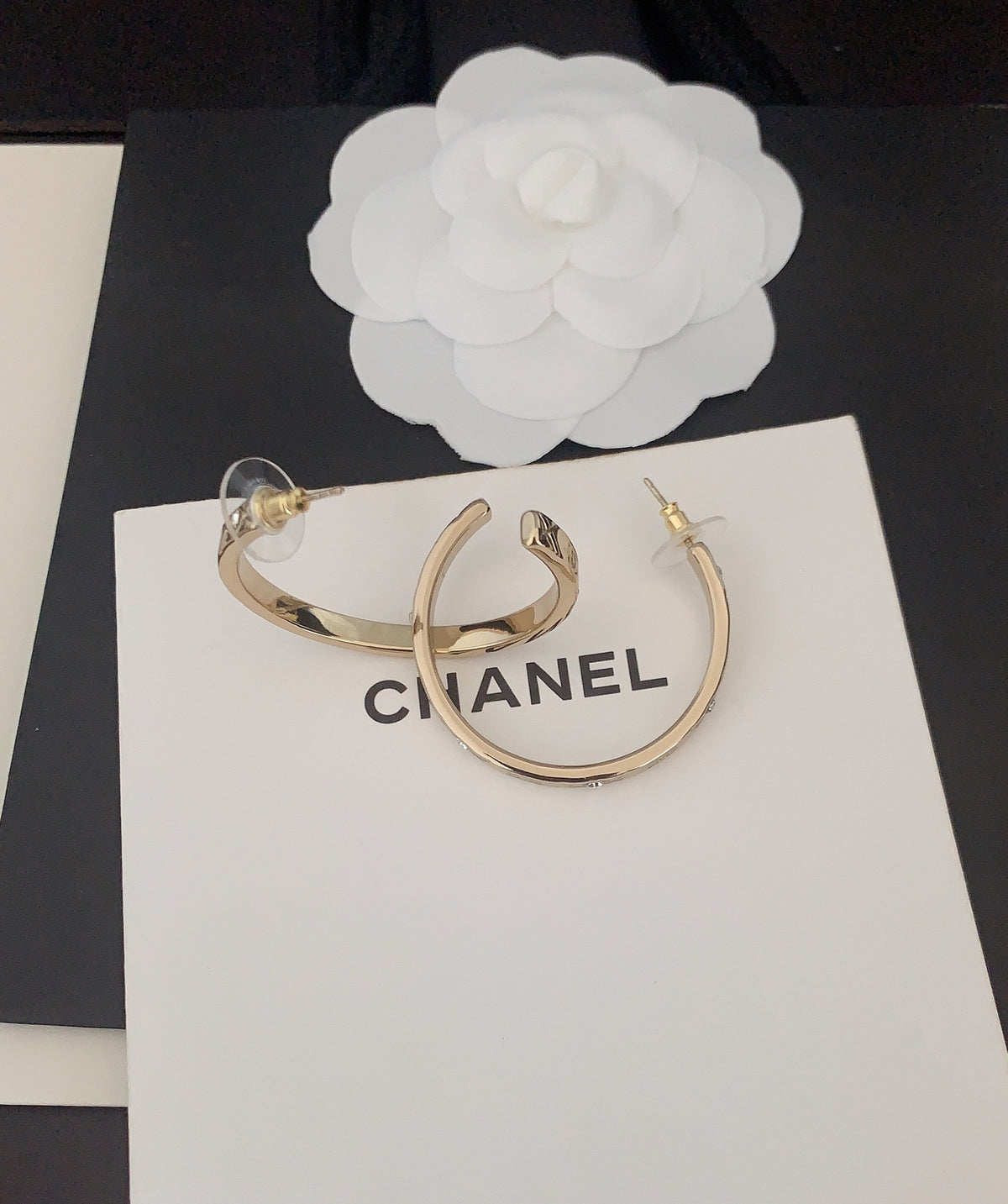 Chanel Gold-Tone Hoop Earrings - album image 6
