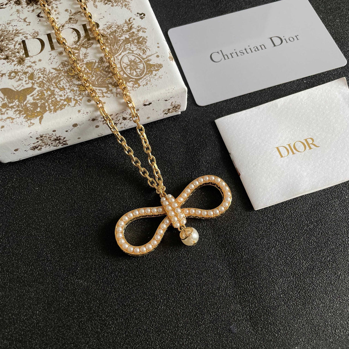 Dior Open Bow Pendant Necklace - product image 5