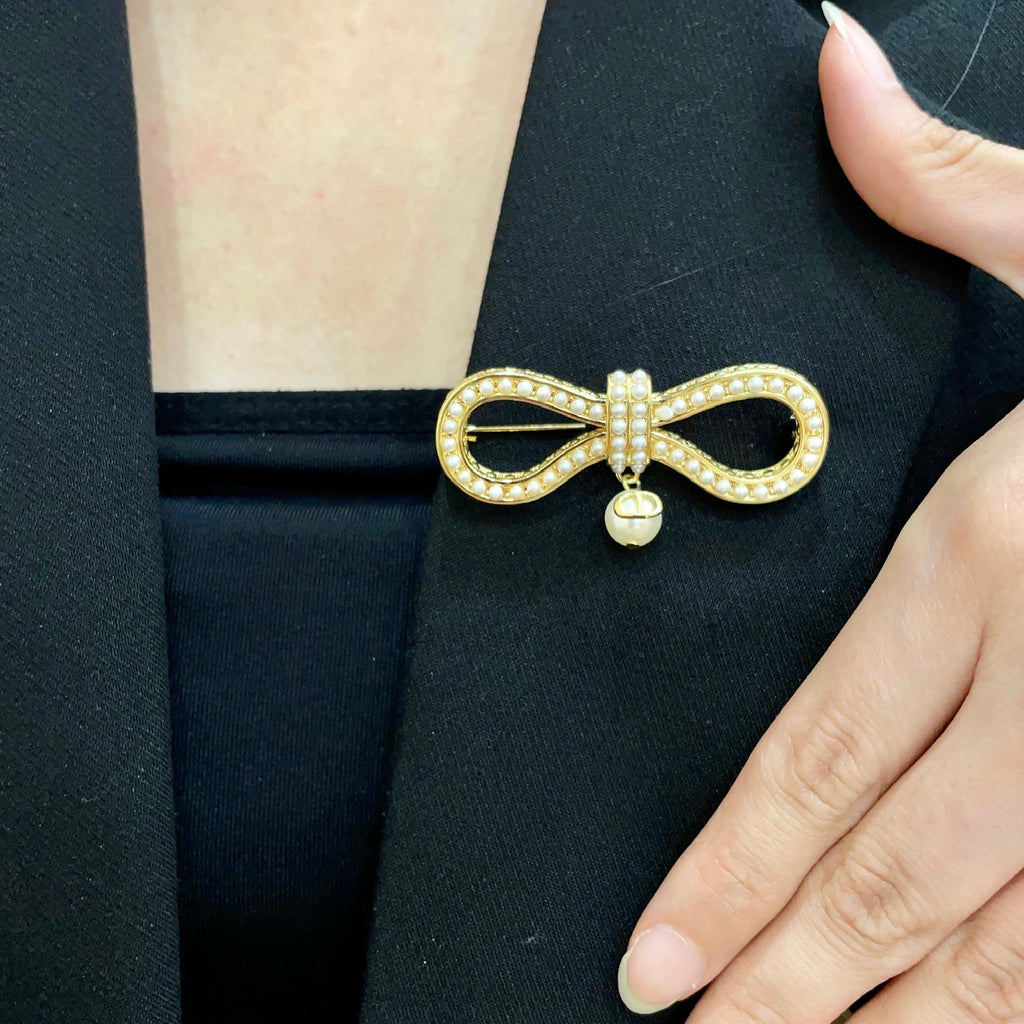 Dior Crystal Ribbon Bow Brooch - product image 1
