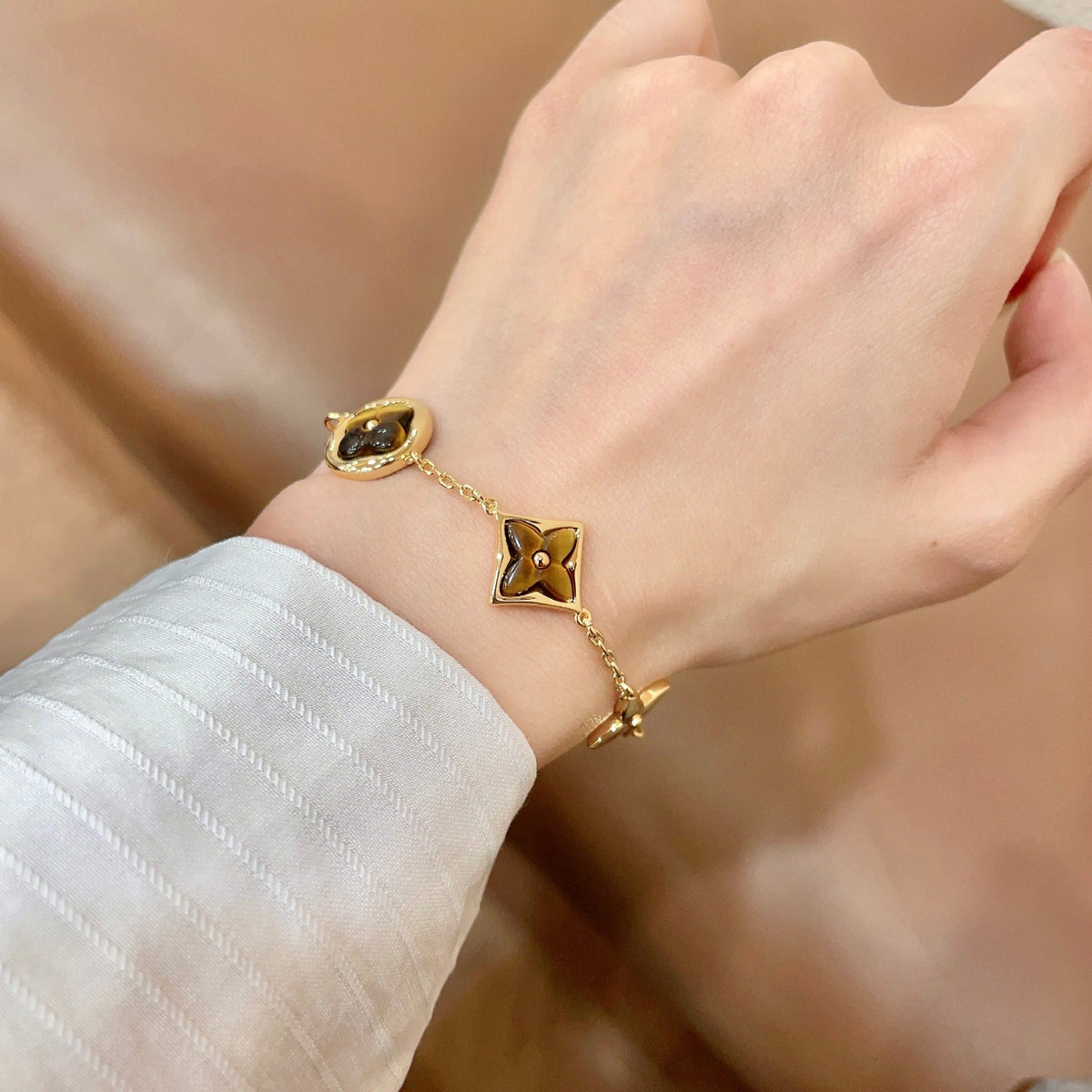 Louis Vuitton Gold-Tone Flower Charm Bracelet - album image 2