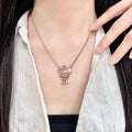 Chanel Pink Textured Pendant Necklace - album image 1