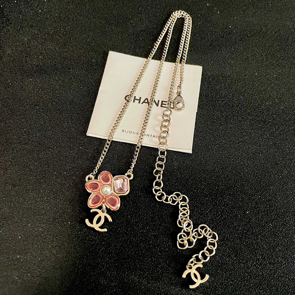 Chanel Pink Textured Pendant Necklace - album image 9