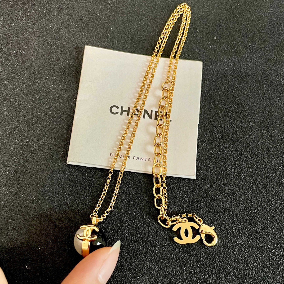 Chanel Gold-Tone Round Pendant Necklace - album image 9