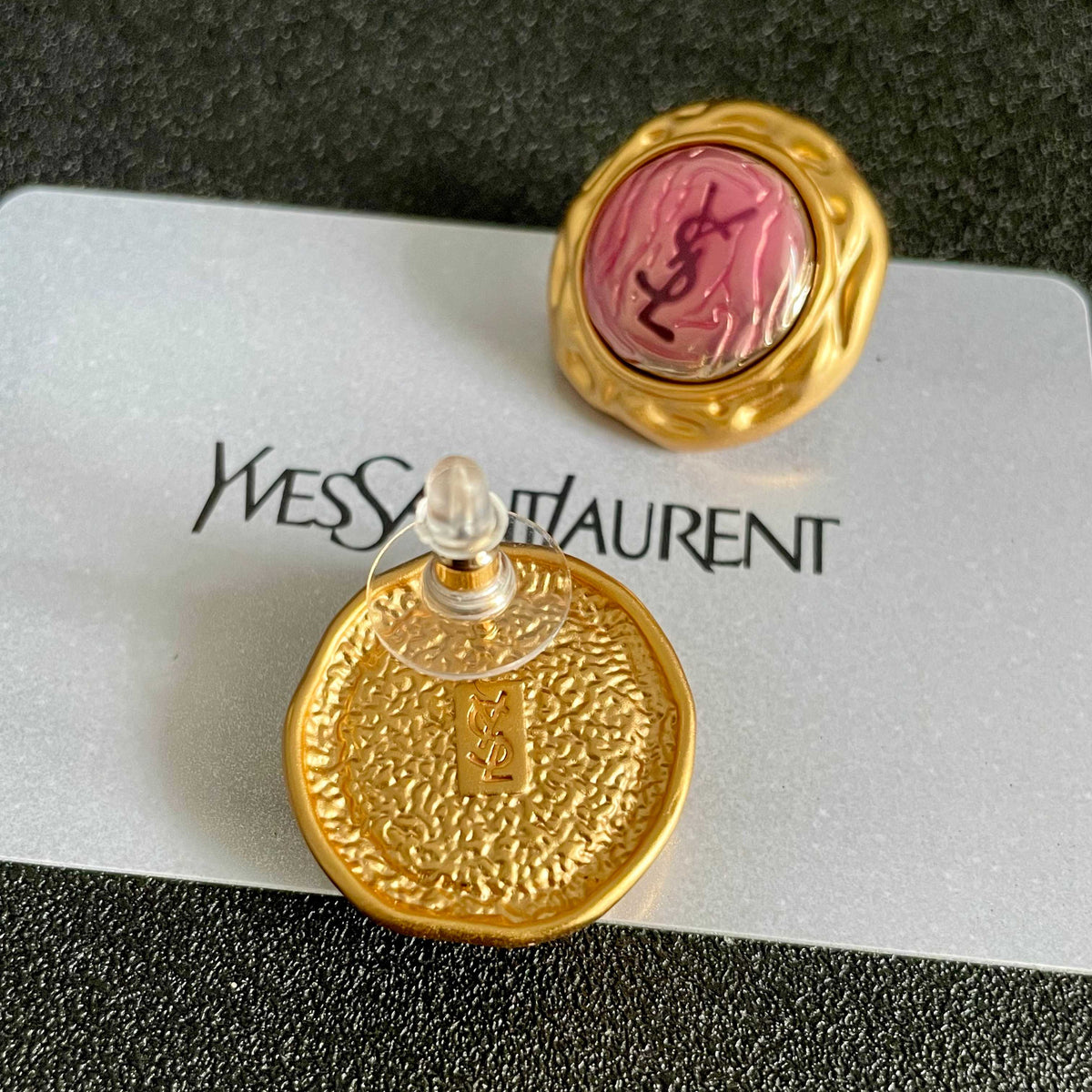 Saint Laurent Pink Round Stud Earrings - album image 7