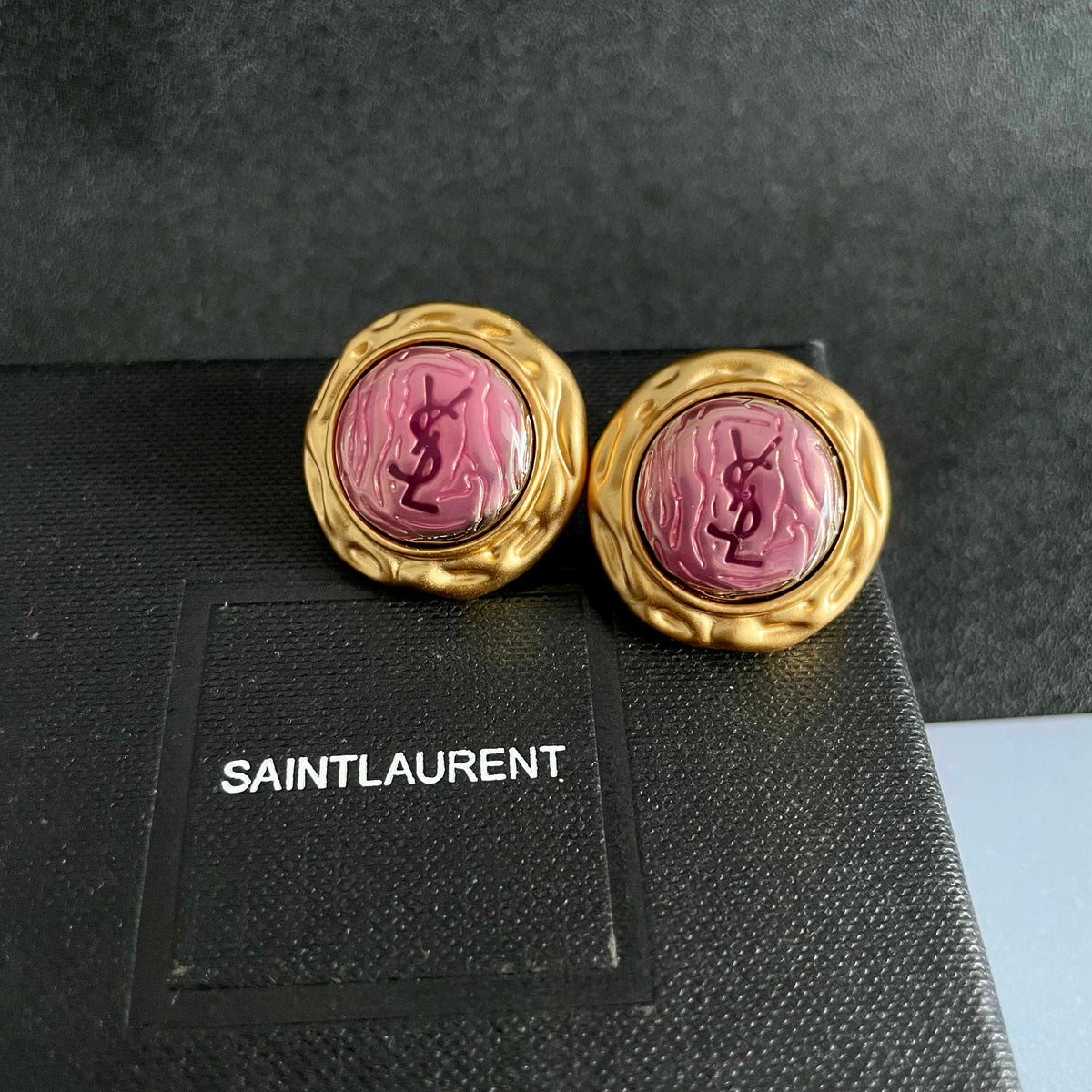 Saint Laurent Pink Round Stud Earrings - album image 9