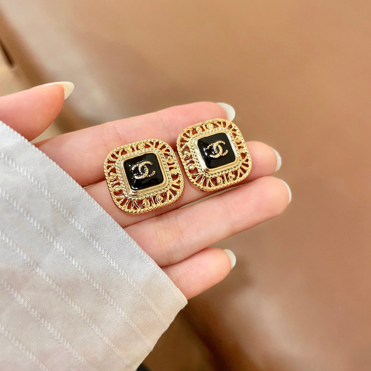 Chanel Interlocking C Stud Earrings - album image 4