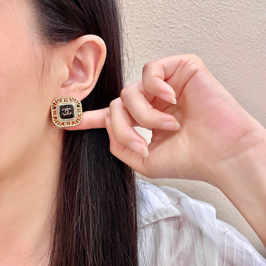 Chanel Interlocking C Stud Earrings - album image 2
