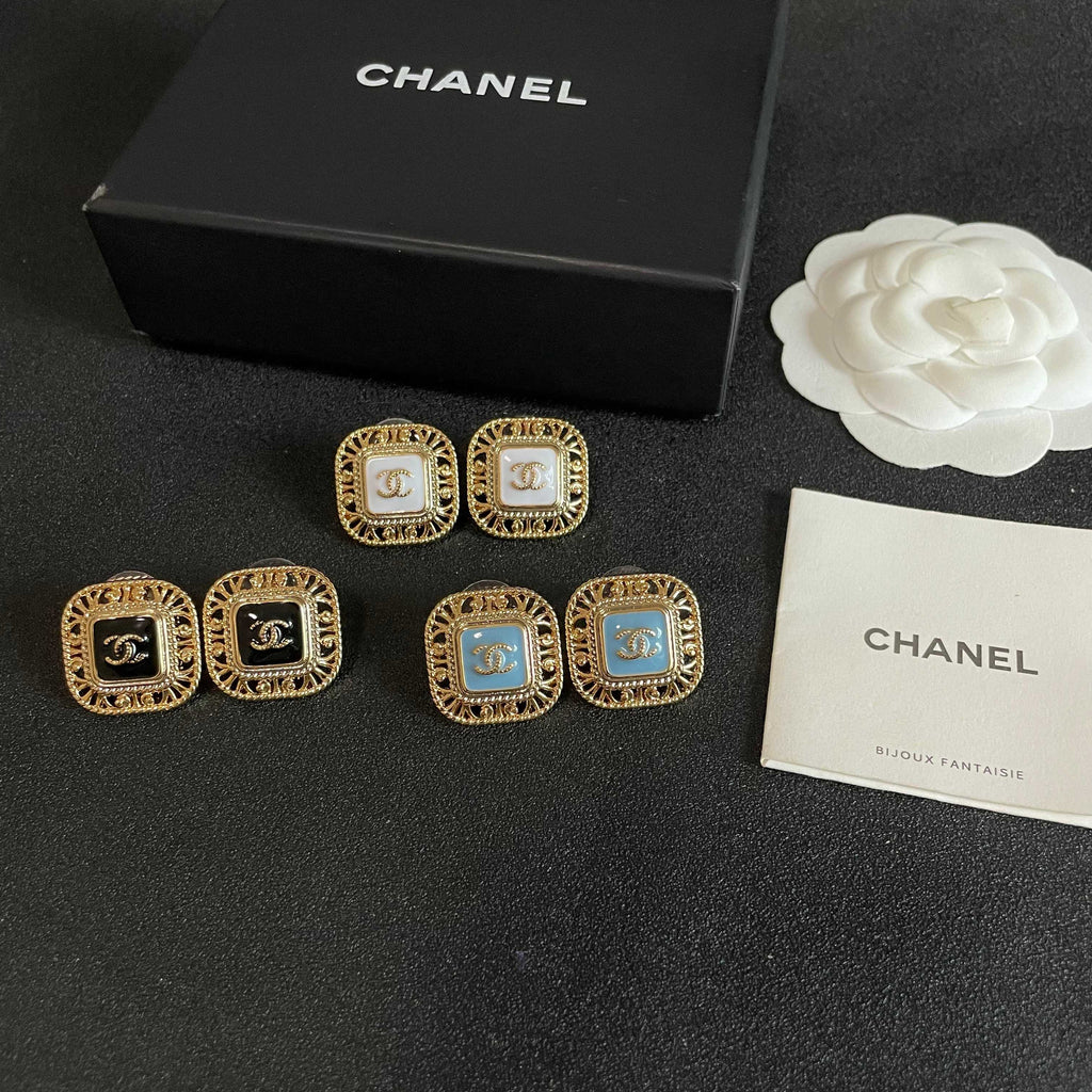 Chanel Interlocking C Stud Earrings - album image 10