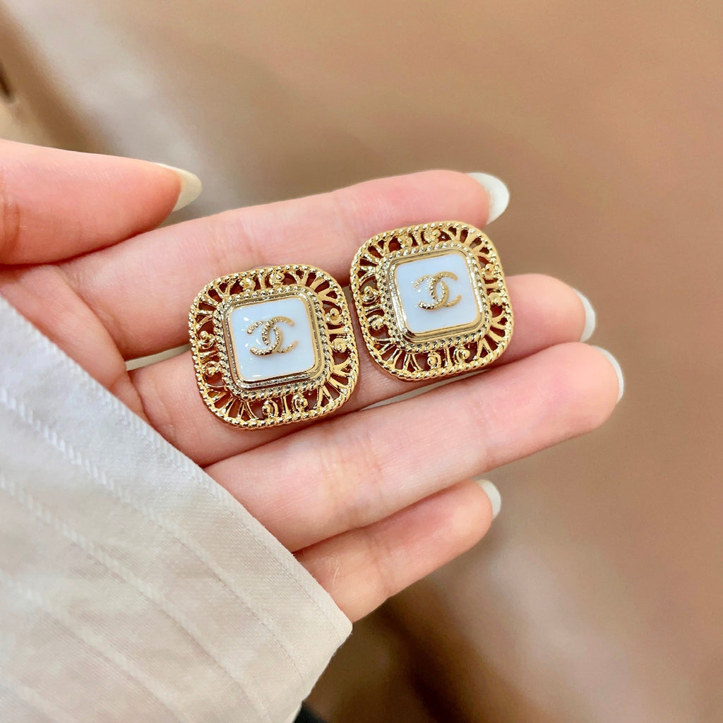 Chanel Interlocking C Stud Earrings - album image 4