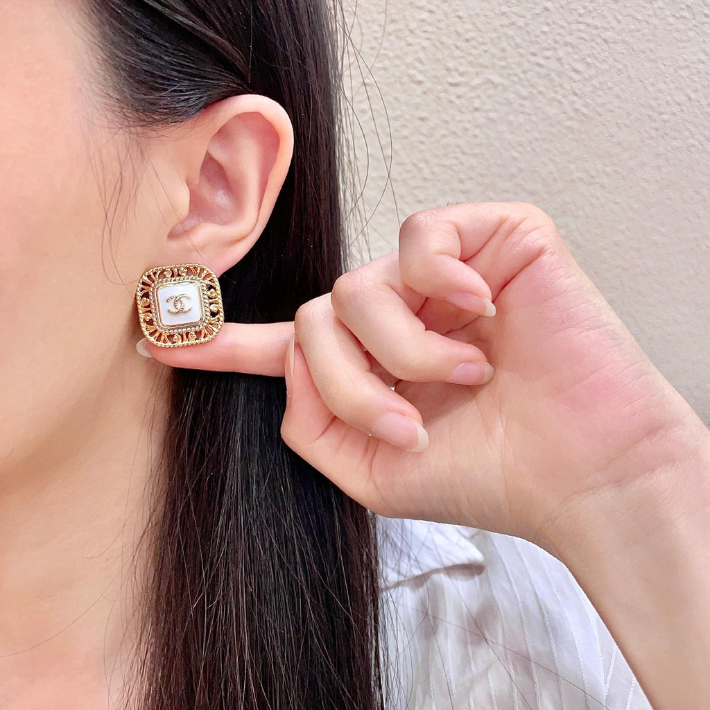 Chanel Interlocking C Stud Earrings - album image 2