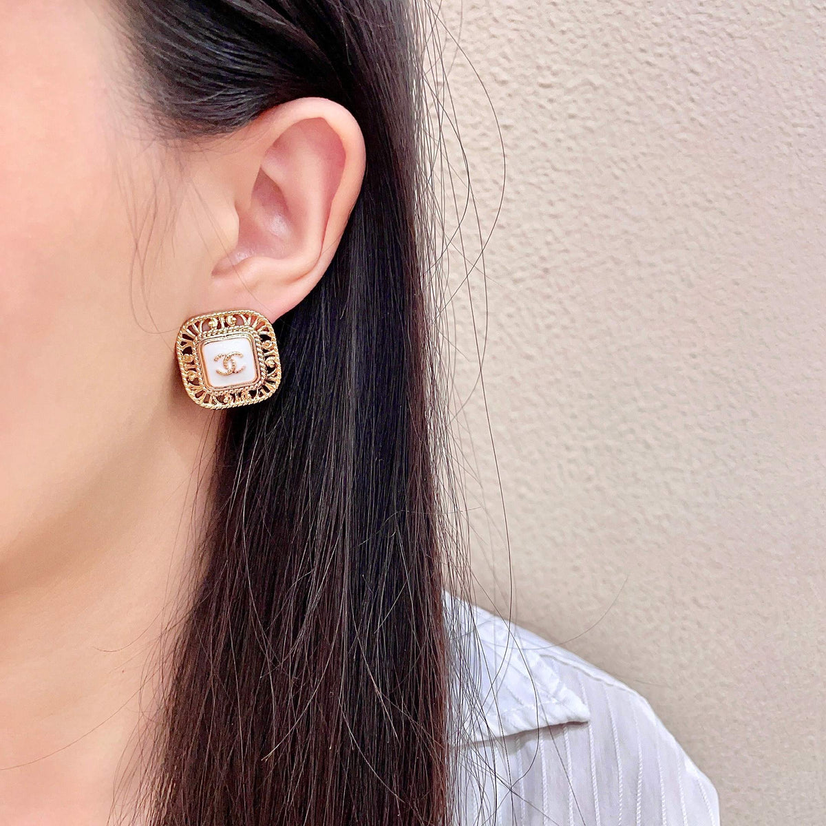 Chanel Interlocking C Stud Earrings - album image 3