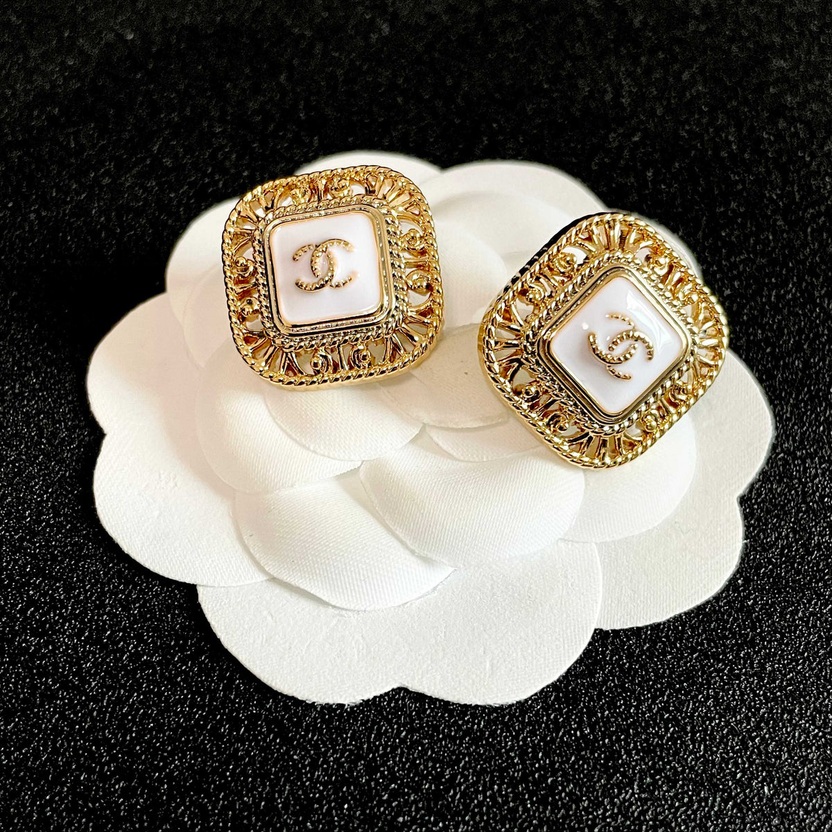 Chanel Interlocking C Stud Earrings - album image 8