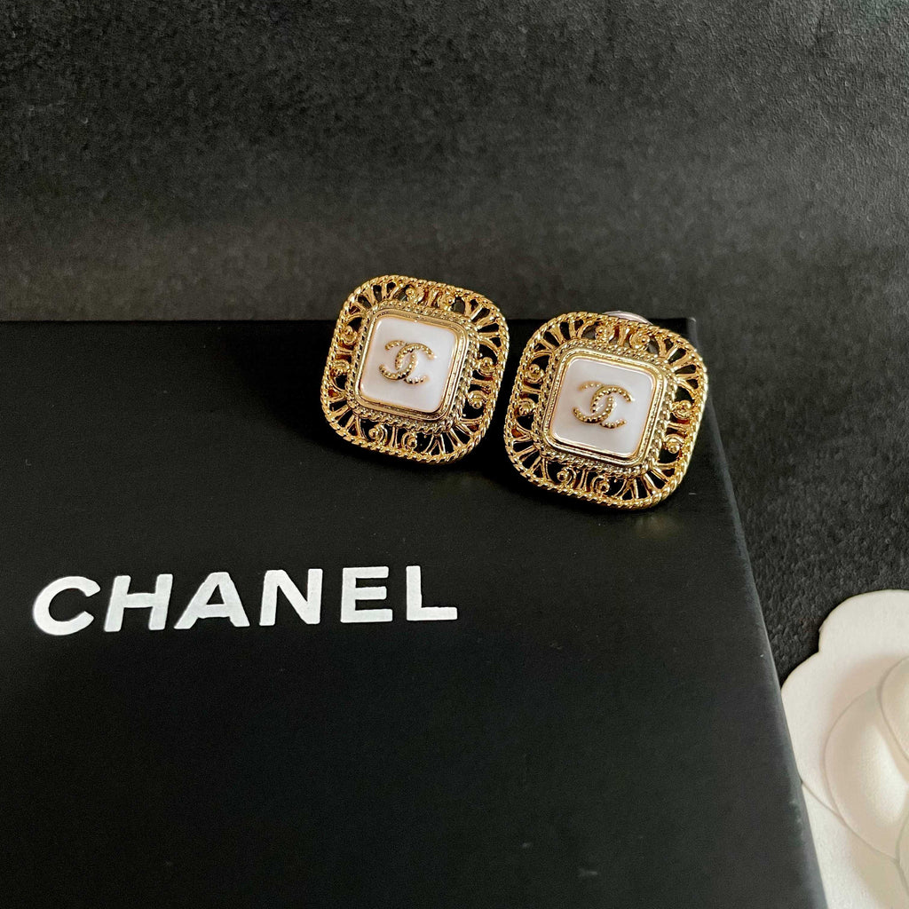 Chanel Interlocking C Stud Earrings - album image 9