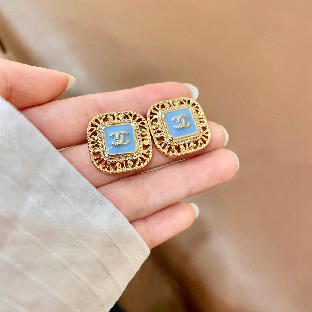 Chanel Interlocking C Stud Earrings - album image 4