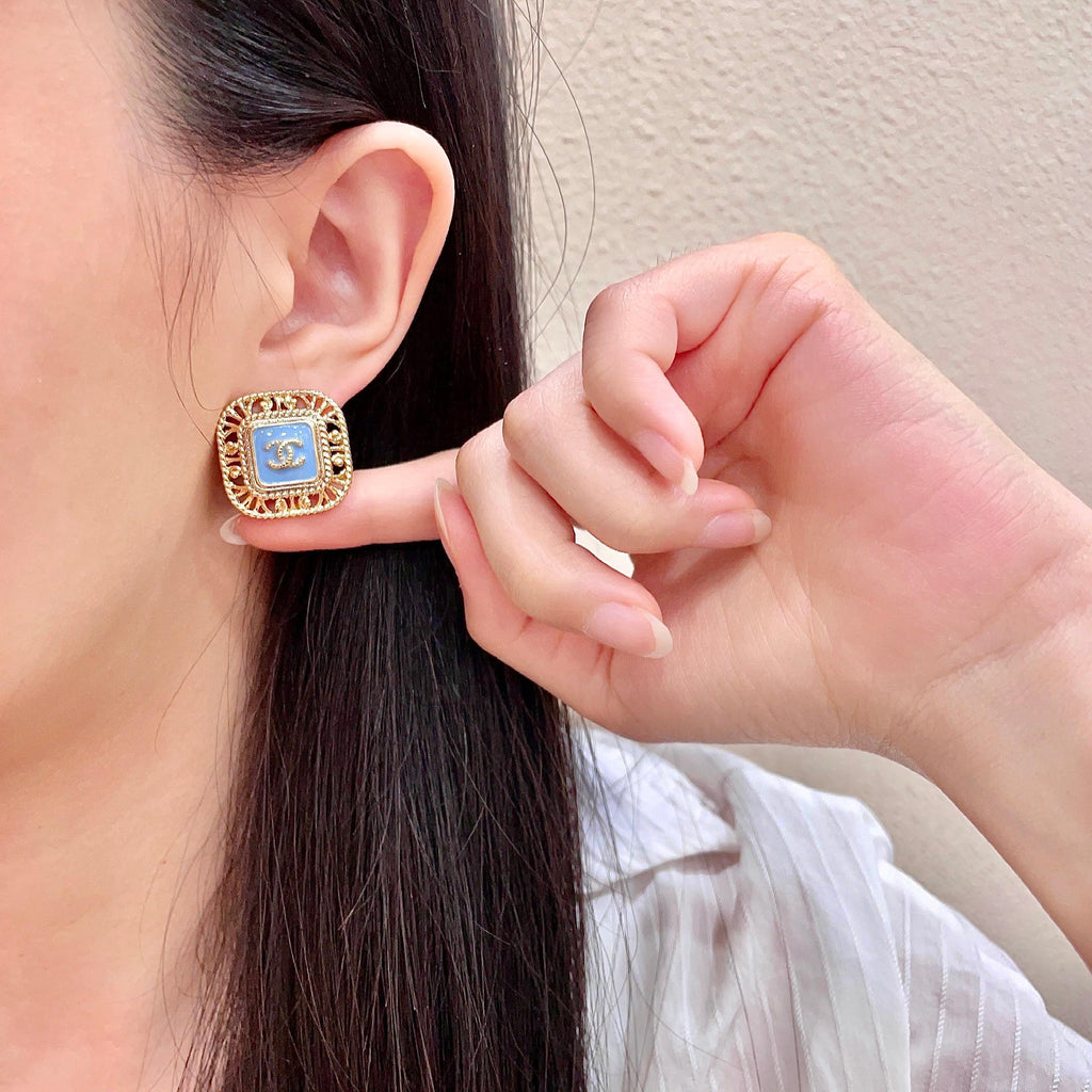 Chanel Interlocking C Stud Earrings - album image 2