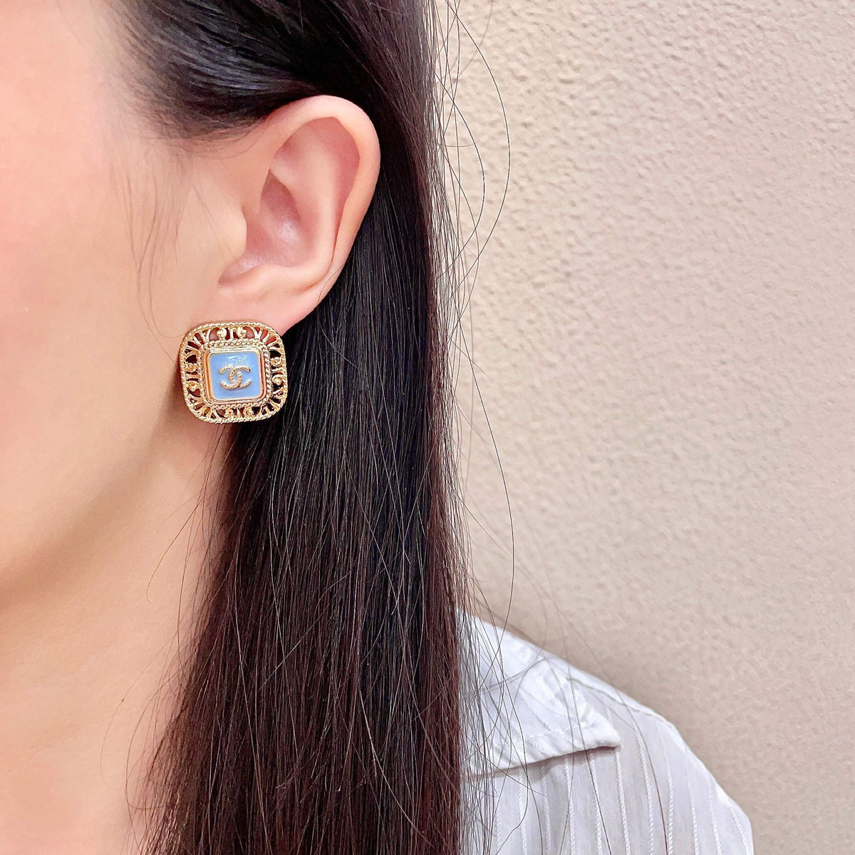 Chanel Interlocking C Stud Earrings - album image 3