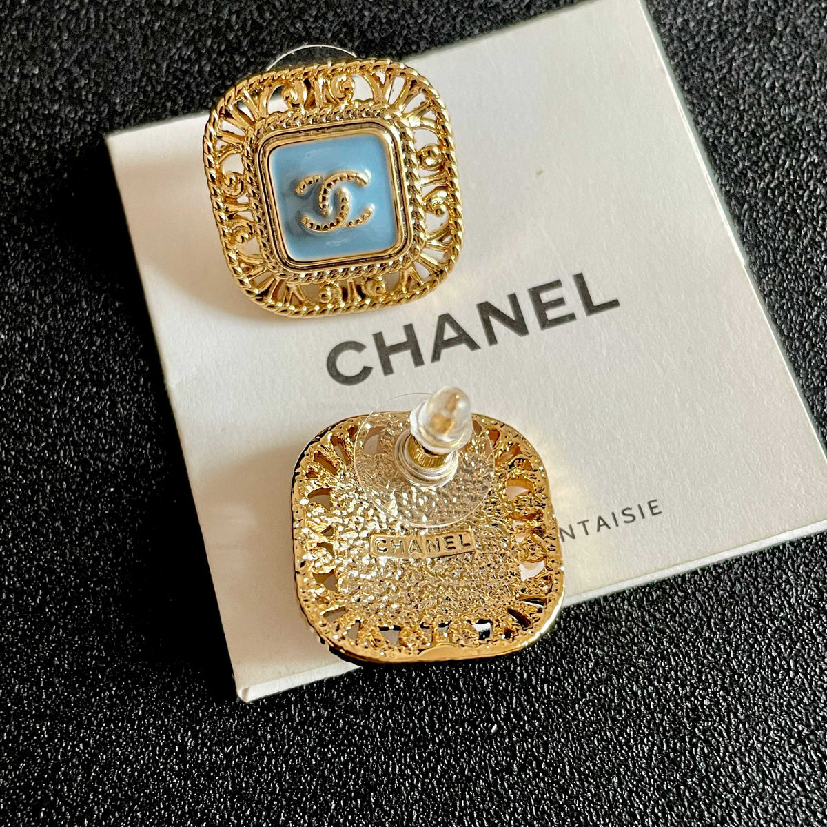 Chanel Interlocking C Stud Earrings - album image 7