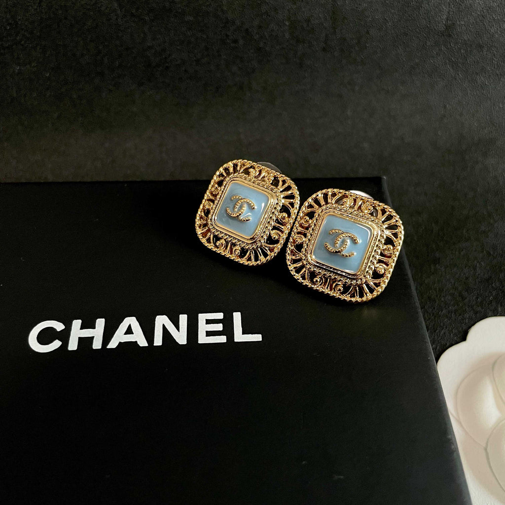 Chanel Interlocking C Stud Earrings - album image 9