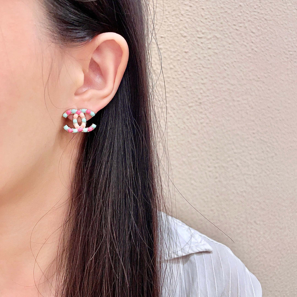 Chanel Interlocking C Stud Earrings - album image 3