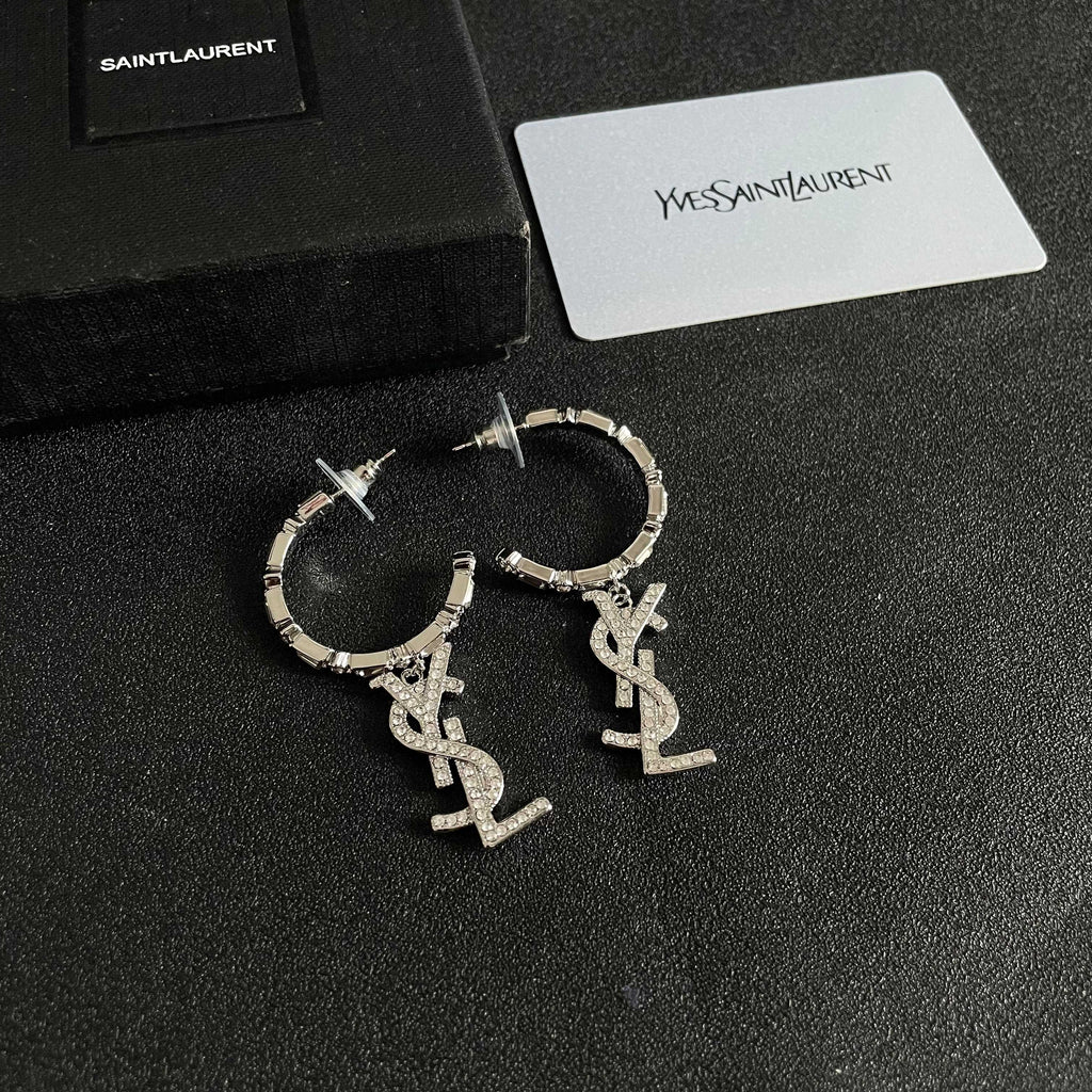 Saint Laurent YSL Letter Drop Earrings - album image 6